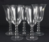 (5) Imperial Glass Candlewick Stemmed Glasses  - W