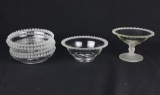 (7) Pieces Imperial Glass Candlewick Frosted Edged Bowls  - W