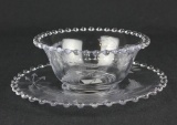 Imperial Glass Candlewick Plate & Bowl With Wheat Cutting  - W