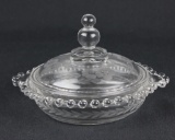 Imperial Glass Candlewick Floral Etched Covered Dish - W