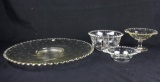 (4) Piece Imperial Glass Candlewick Polka Dot Etched Set  - W