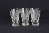 (6) Imperial Glass Candlewick Etched Juice Glasses  - W