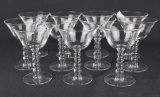 (11) Imperial Glass Candlewick Stemmed 4 oz Cocktail Glasses  - W