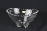 Imperial Glass Candlewick Three Footed Curved Edge Oval Bowl  - W