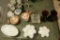 Fenton Hobnail Milk Dish With Assorted Ceramics & Vases - G