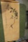 Hand Painted Scroll Of Bird On Branch With Flute & Hand Painted Silk - G