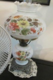 Floral Glass Hurricane Lamp  - M