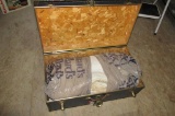 Blue Military Trunk With Linens  - U