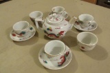 Dragon Painted Tea Set With Cup & Saucers - G