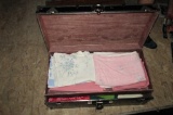 Black Military Trunk With Linens  - U