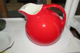 Hall Red Pitcher & Rice Bowls  - U