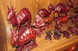 Hand Carved Wood Animal Figurines  - U