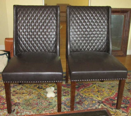 Pair of ANJI Chaoming Furniture High Back Chairs - LR
