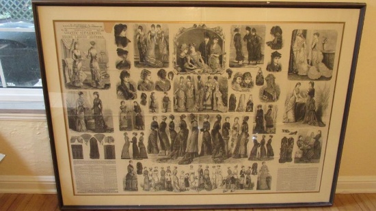 Large Framed Fashion Steel Engravings - DR