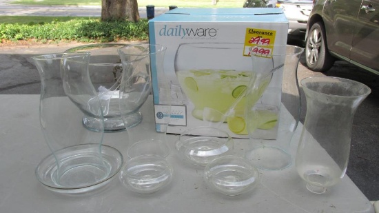 (9) Pieces Of Serving Glassware - G