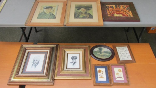 (9) Framed Prints - G
