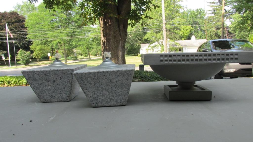 Frank Lloyd Wright Planter Pair Of Stone Oil Lamps G Frank Lloyd Wright Planter Pair Of Stone Oil Lamps G