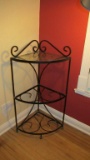 Black Painted Metal Corner Shelf - LR