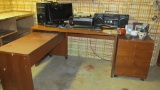 Computer, Desk With Side Unit & File Cabinet, Contest On Desk - BM