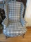 Plaid Upholstered Chair - LR