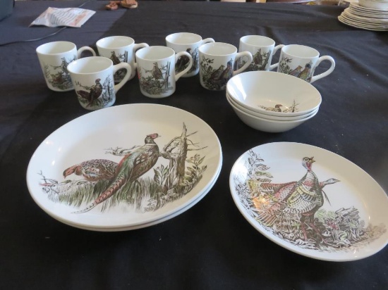 14-Piece Johnson Bros "Game Birds" China Set - DR