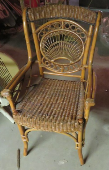 Natural Wicker & Cane Rattan Chair - BM