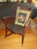 Antique Dark Wood Rocking Chair - DR