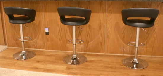 (3) Coastal Hydraulic Bar Stools - B