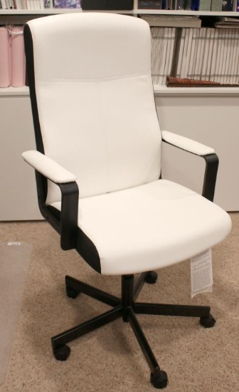 White Rolling Office Chair - O