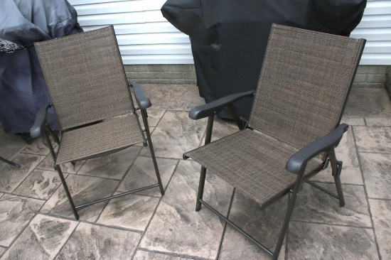 (2) Patio Chairs With Small Square Table - P