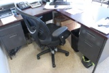 Metal L-Shaped Desk & Chairs - S