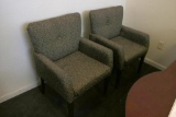 (2)  Patterned Upholstered Lounge Chairs - SE