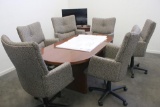 Wood Conference Table, Chairs, & Cabinet - SE