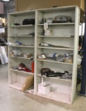 (2) Tan Metal Shelving Units - P