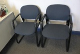 (4) Blue Upholstered Waiting Chairs - BO