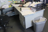 Tan Metal Desk & Office Chair - BO
