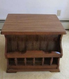 Medium Finished Wood End Table With Magazine Rack - BR2