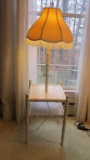 White Painted Table With Attached Lamp - BR2