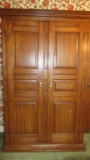 Solid Oak Wood Upright Armoire - DR