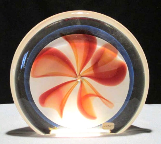 1992 C. Wright Signed Glass Art - K