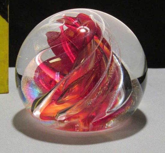 1997 Brian Lonsway Signed Glass Paperweight - K