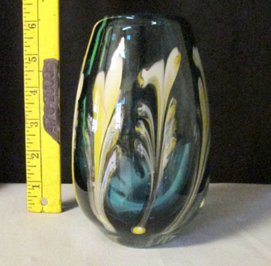 1994 Signed Baker Glass Art Vase - K