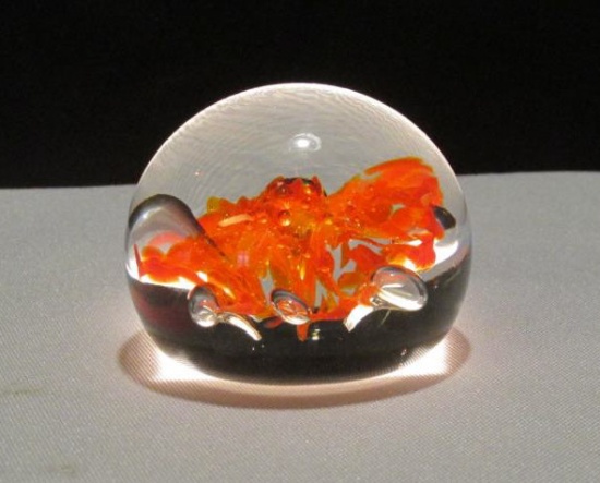 The Magic Of Glass Stamped Jim Davis Paperweight - K