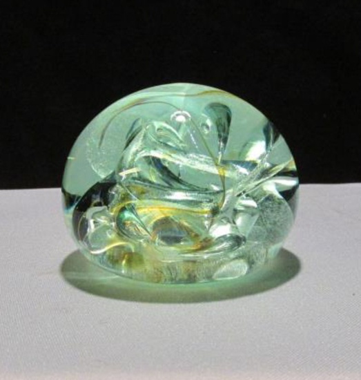 1993 Brian Lonsway Glass Art Paperweight - K
