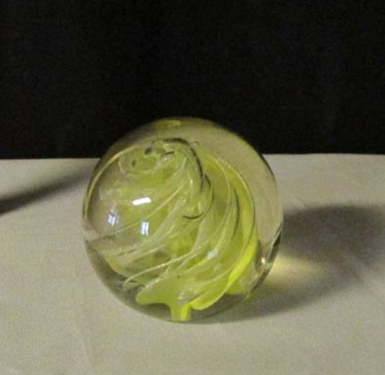 1978 Brian Lonsway Signed Glass Paperweight  - K