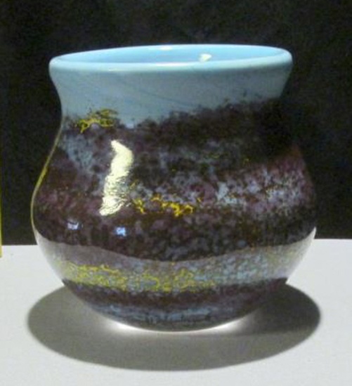 1996 Signed B. McKinney Glass Art Vase - K