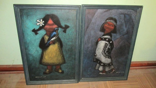 Pair Of Children Prints By Samano T