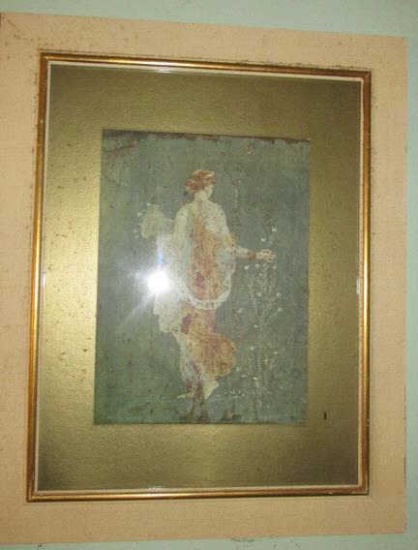 Print Of Woman Walking With Flowers