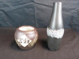 (2) Brown Pottery Vases