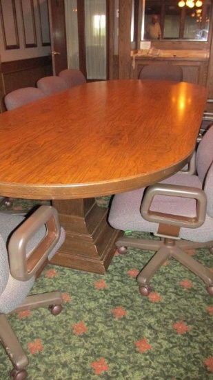 Large Conference Table With 9 Chairs - B1